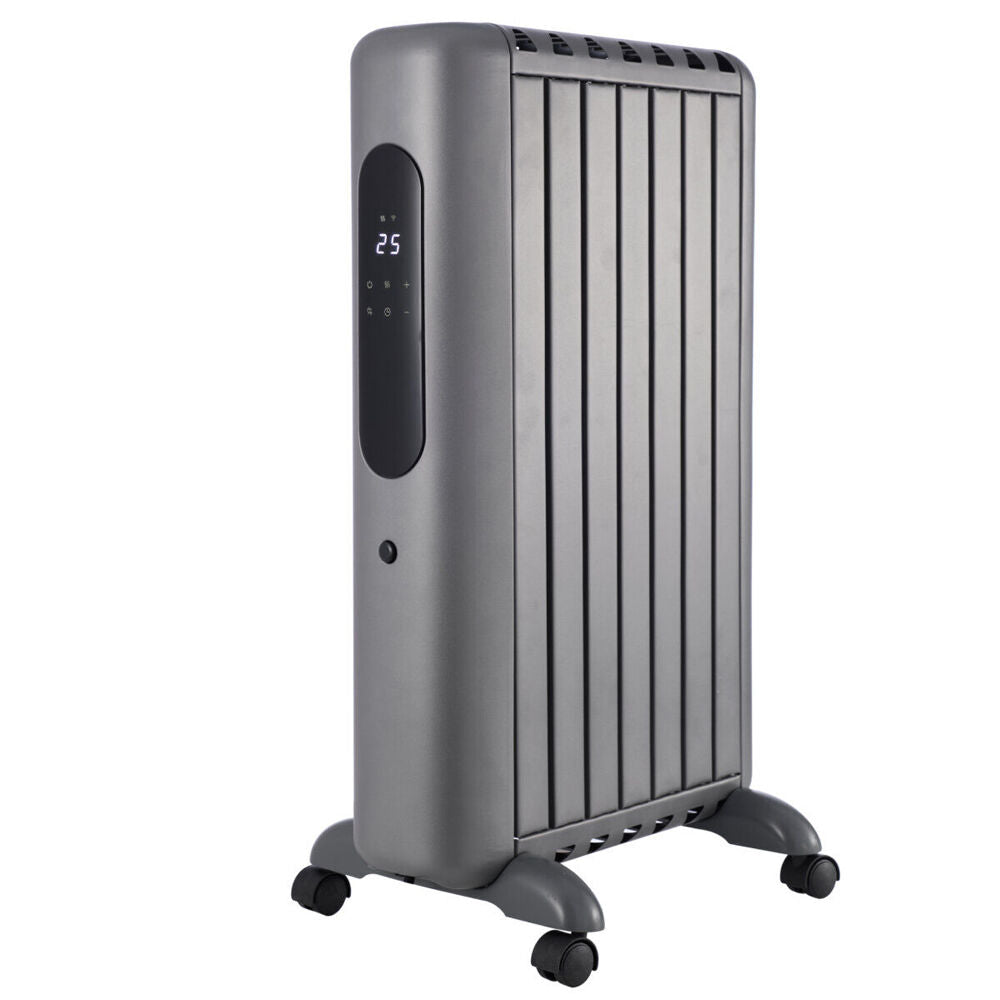 Ausclimate 67.5x42.5cm Grey SmartEnclosure Medium 7 Fin 1500W Oil Filled Heater