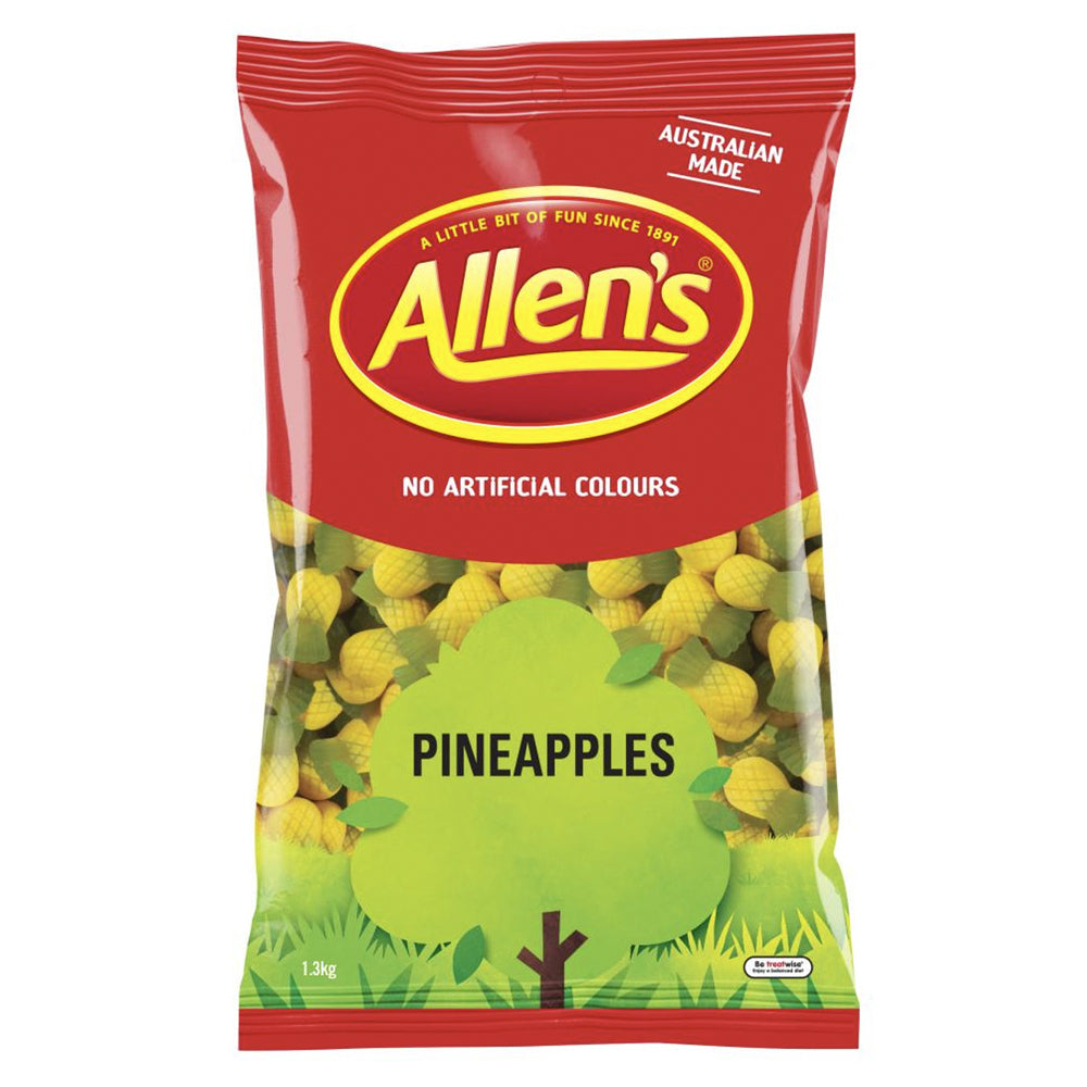 Allen's Allens Pineapples Large Soft Chew Confectionery Lolly/Candy Bag Sweets 1.3kg
