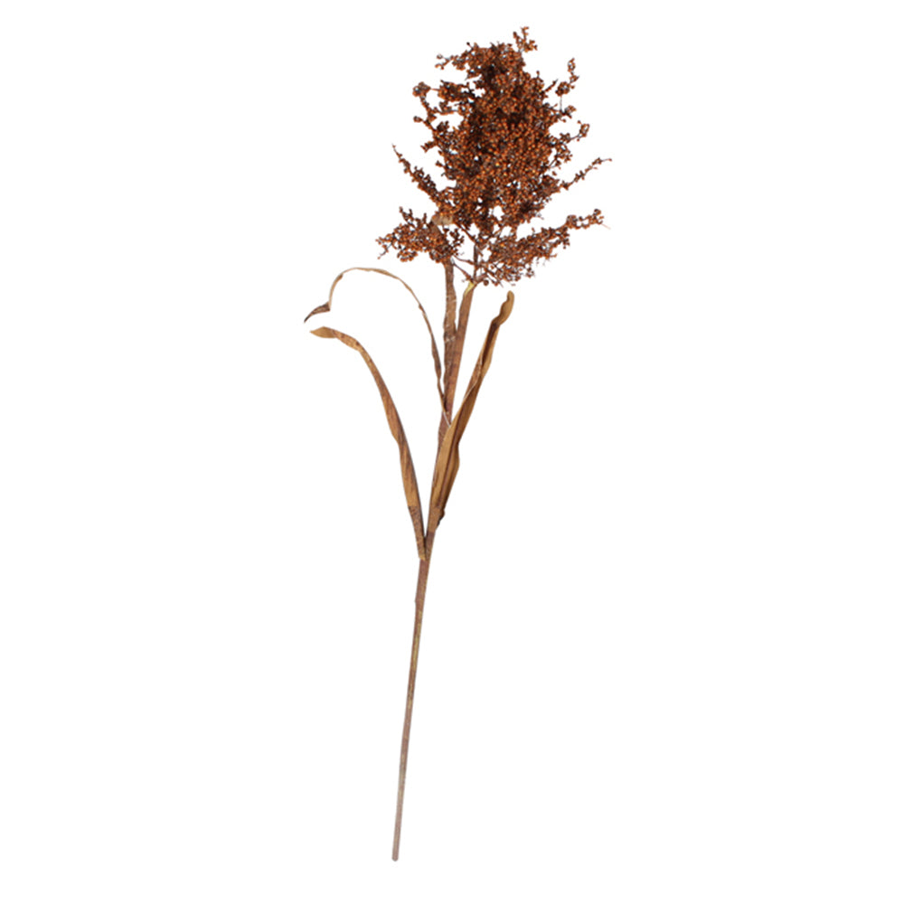 Maine & Crawford 86cm Broomcorn Spray Faux/Artificial Leaf Dried Dark Coffee