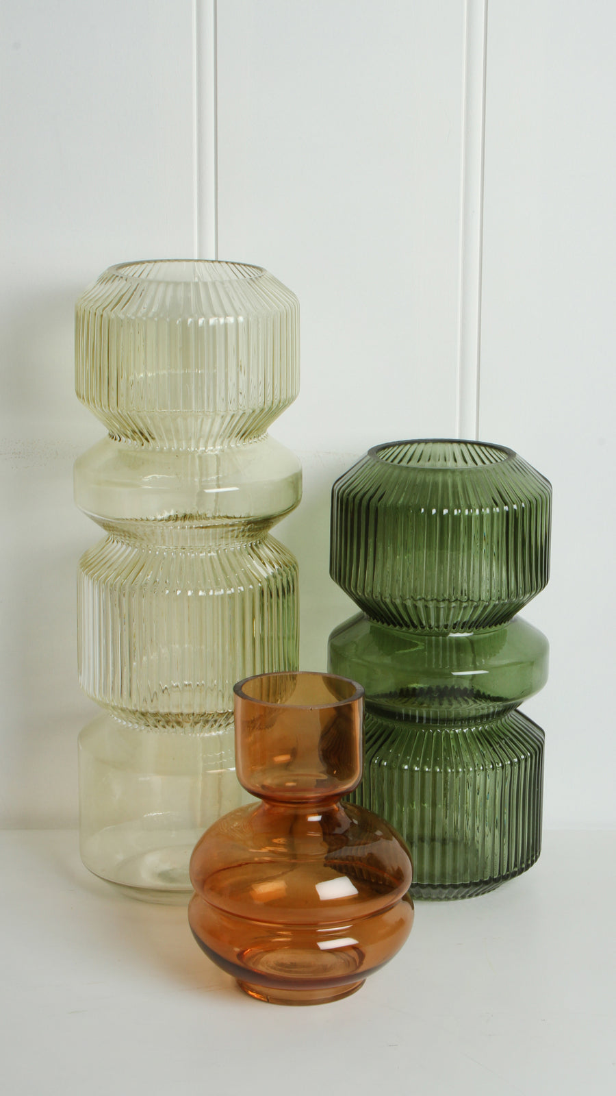 Maine & Crawford 35x13cm Bibo Ribbed Glass Cylinder Vase Home/Garden Display — image 3