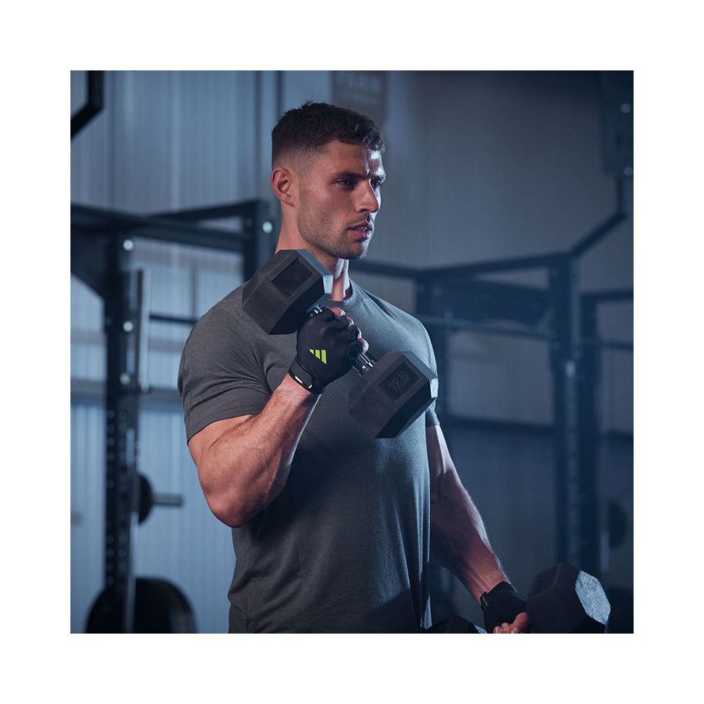 Adidas Essential Training Gloves Gym/Workout Accessory Size Black/Green — image 4