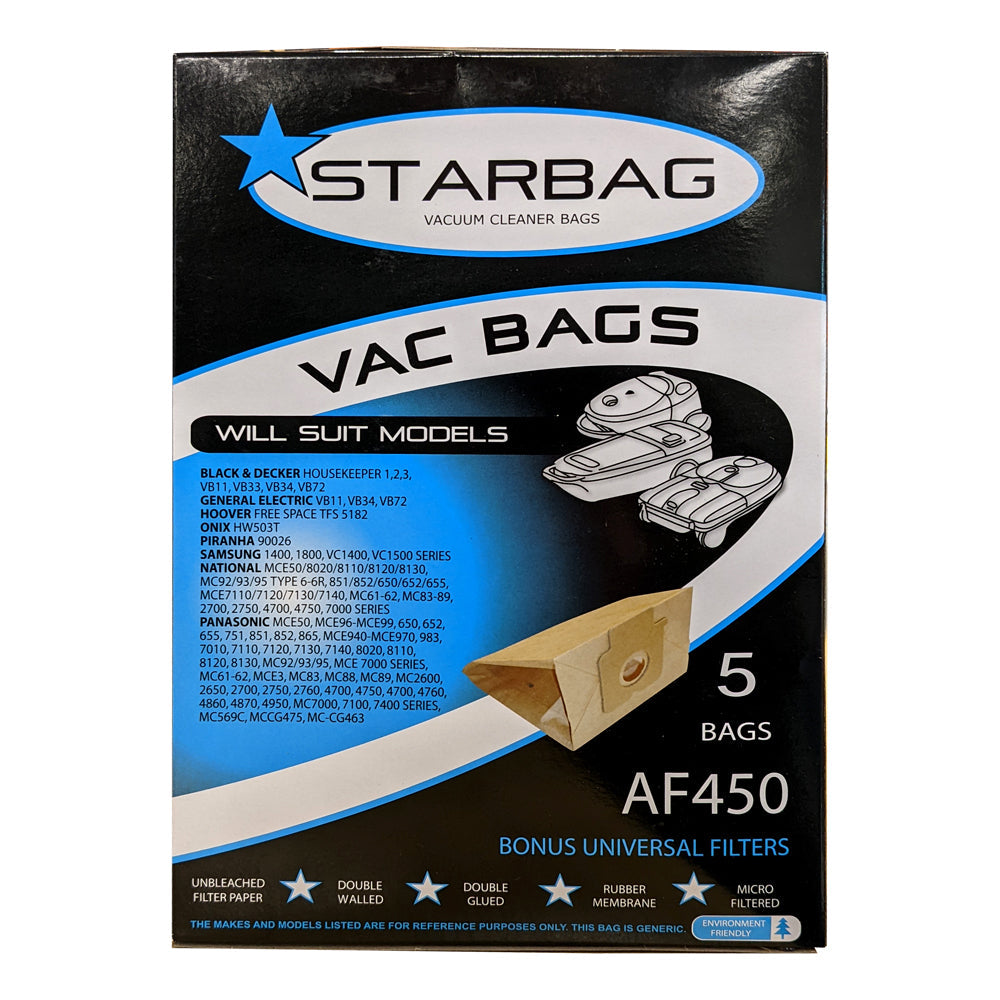 Starbag Starbags Vacuum Cleaner Bag Storage f/Panasonic/Samsung/Black & Decker AF450 (2 Pack) — image 2