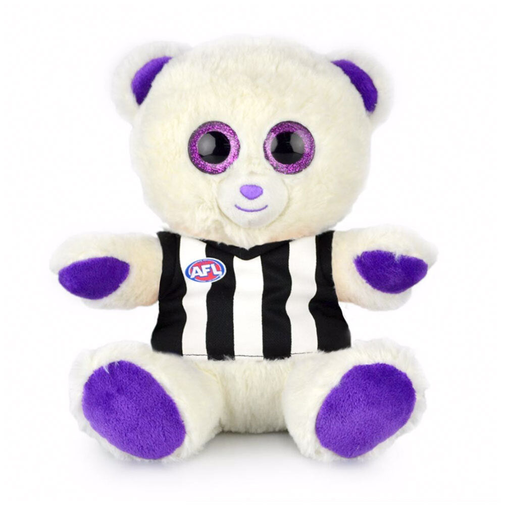Korimco AFL Kids 22cm Children Collingwood Sparkle Stuffed Teddy Bear PPL (2 Pack) — image 2