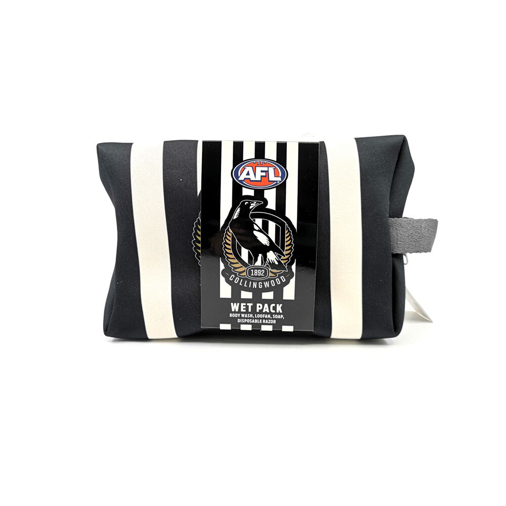Afl Collingwood Bag Body Wash/Disposable Razor/Loofa & Soap Wet Pack Set (5 Pieces)