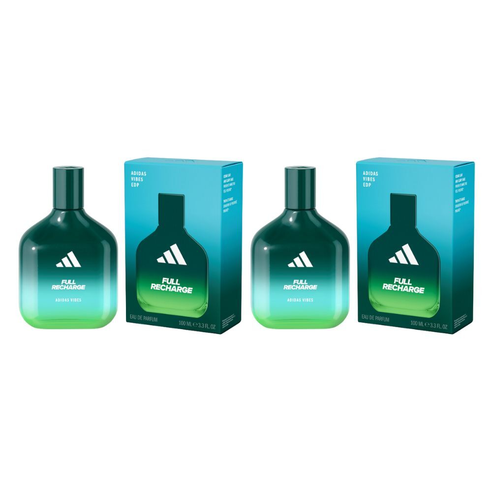 Adidas Full Recharge Fragrance Spray Scented EDP Eau De Parfum Unisex 100ml (2 Pack)