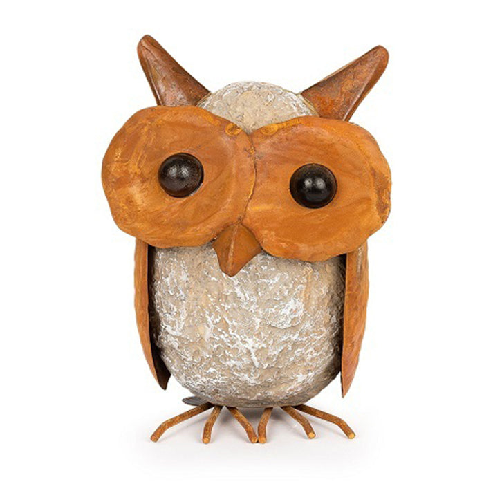 A.Fresco Garden Metal Owl Resin/Rust Outdoor Ornament Yard Patio Home Decor — 23cm Medium