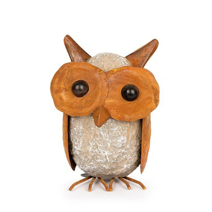 A.Fresco Garden Metal Owl Resin/Rust Outdoor Ornament Yard Patio Home Decor — 18cm Small