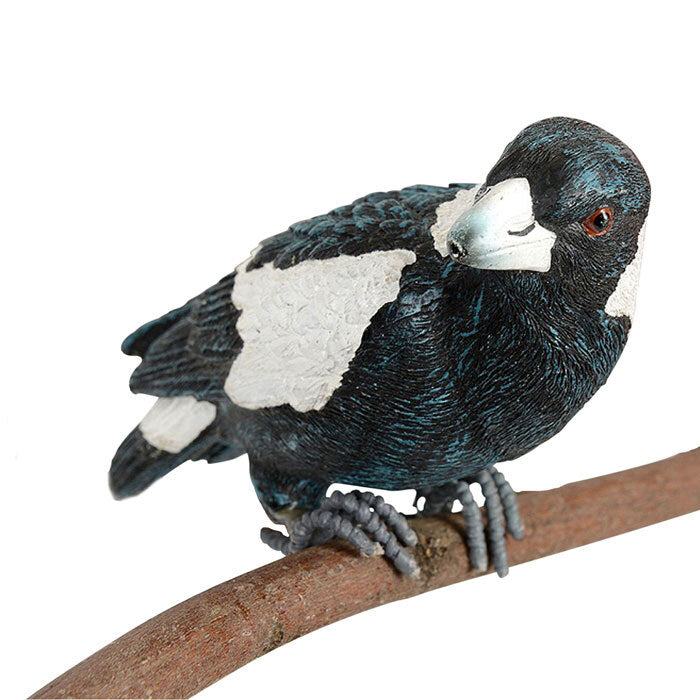 A.Fresco Garden Polyresin 12cm Magpie Pot Sitter Outdoor Ornament Yard Patio Home Decor