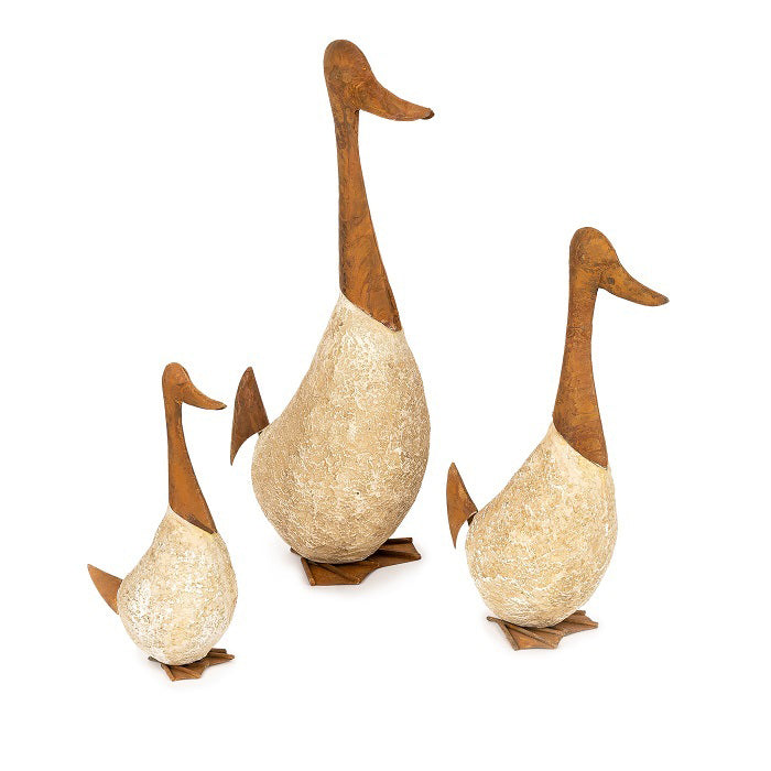 A.Fresco Garden Poly/Metal 26/37/49cm Geese Set Outdoor Ornament Yard Patio Decor (3 Pieces)
