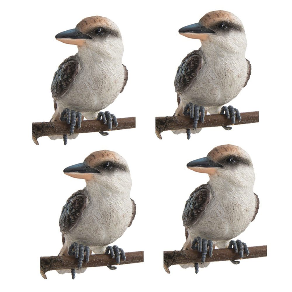 A.Fresco Garden Polyresin 12cm Kookaburra Pot Sitter Outdoor Ornament Yard Patio Decor (4 Pack)
