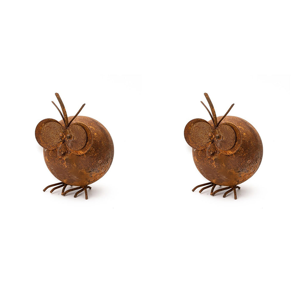 A.Fresco Garden 18x12.5cm Round Metal Bird Medium Outdoor Ornament Patio Home Decor (2 Pack)
