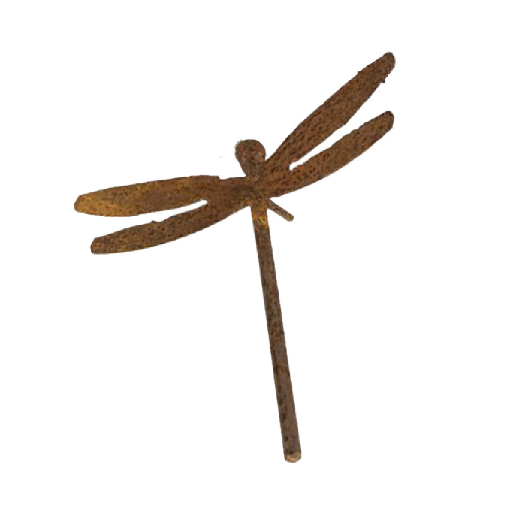 A.Fresco Garden Rust Metal 8x7cm Dragonfly Spike Outdoor Ornament Yard Patio Decor (4 Pack) — image 2