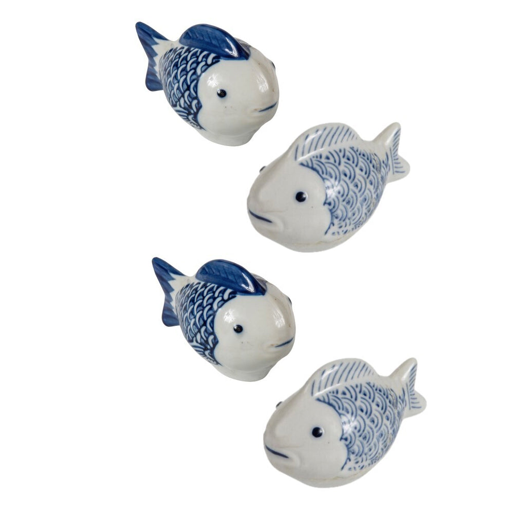 A.Fresco Garden 7.3cm Floating Porcelain Fish Outdoor Ornament Yard Decor Medium Asst (4 Pack)