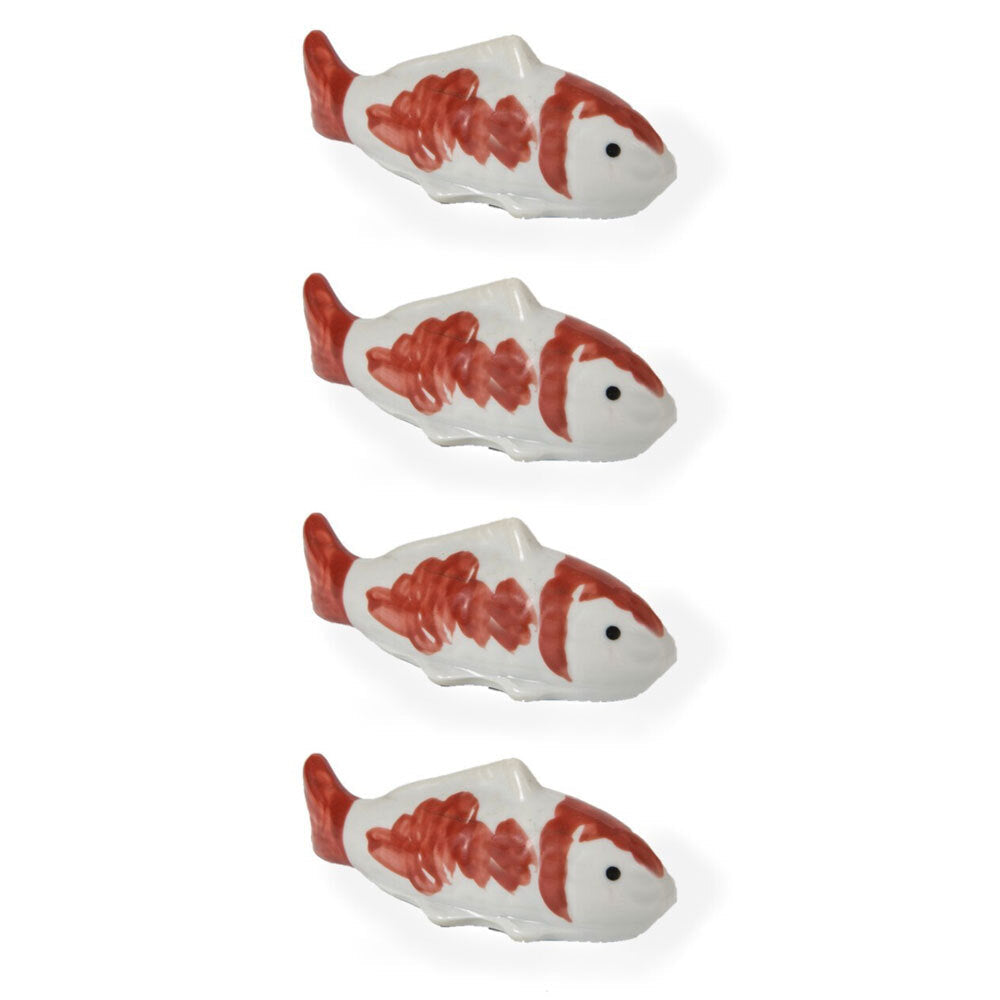 A.Fresco Garden 12cm Floating Porcelain Koi Goldfish Outdoor Ornament Yard Patio Decor (4 Pack)