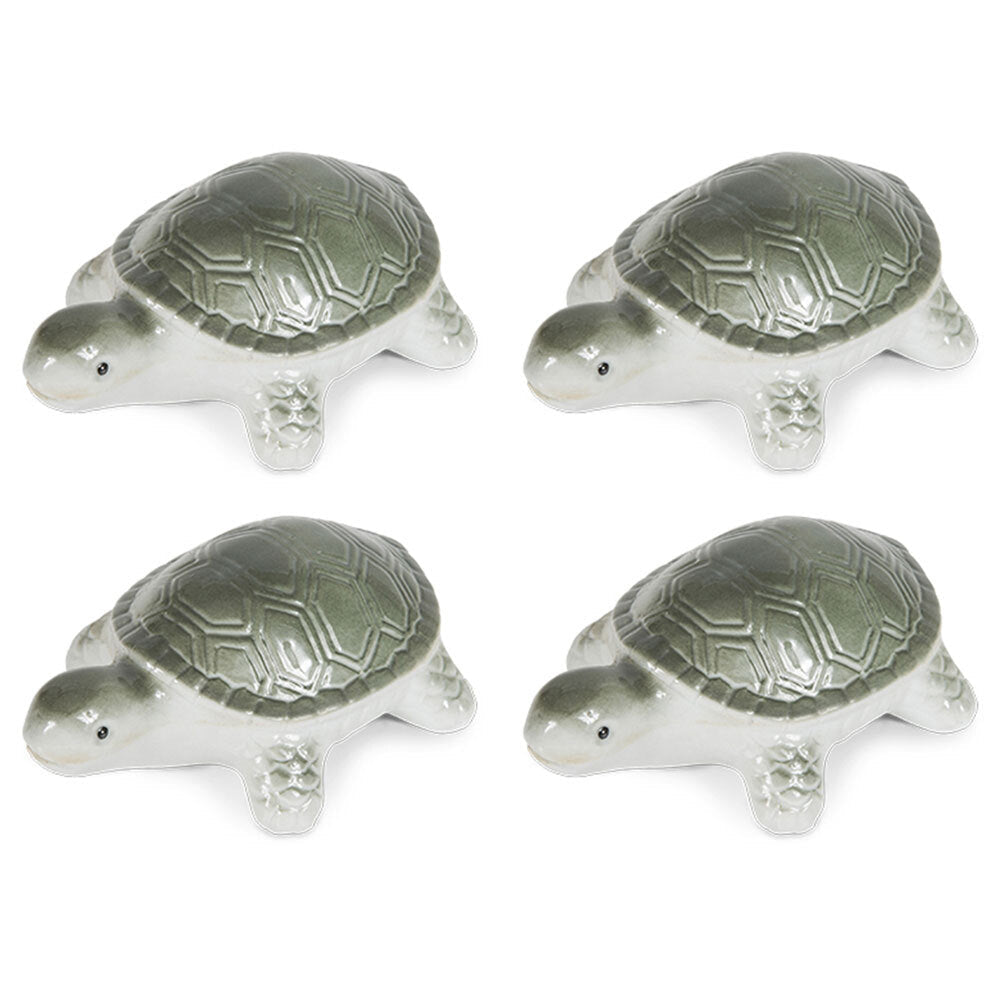 A.Fresco Garden 8cm Porcelain Floating Turtle Outdoor Ornament Yard Patio Decor Small (4 Pack)