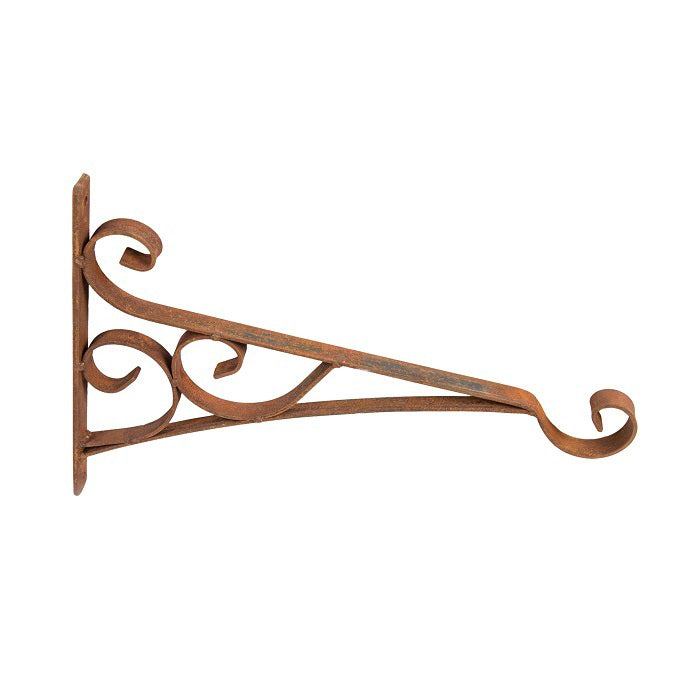 A.Fresco Garden 43.5cm Heavy Duty Rust Metal Wall Bracket - Brown