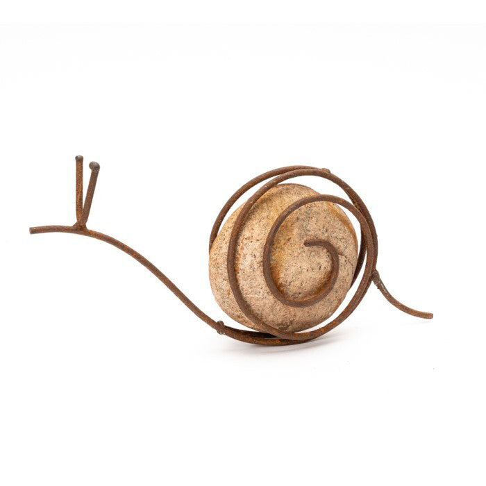 A.Fresco Garden 24x10cm Resin/Rust Rock Snail Outdoor Ornament Yard Patio Home Decor