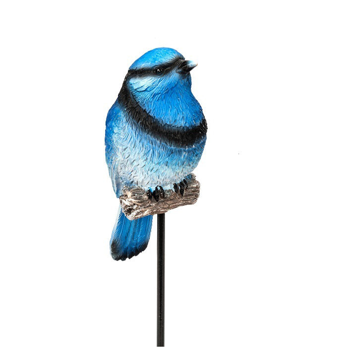 A.Fresco Garden Polyresin 25cm Blue Bird on Stick Outdoor Ornament Yard Patio Home Decor