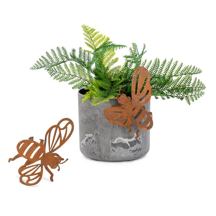 A.Fresco Pot Hanger 18.5cm Bee Corten Steel Ornament Yard/Patio Garden Decor Large Brown — image 3