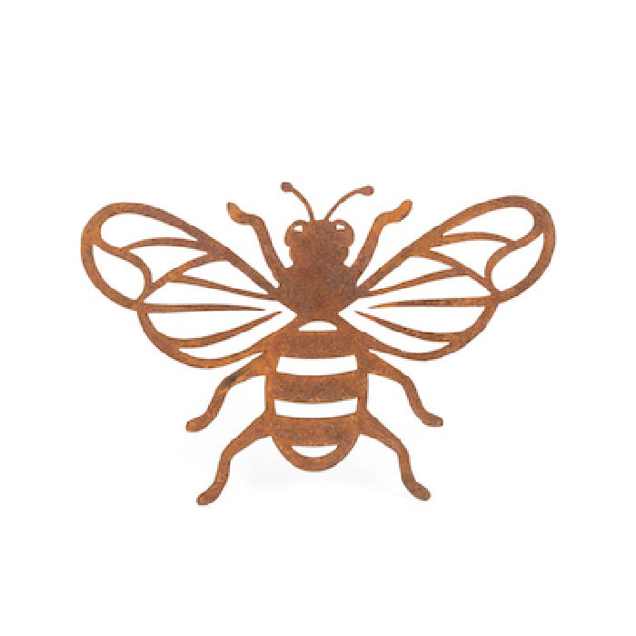 A.Fresco Pot Hanger 18.5cm Bee Corten Steel Ornament Yard/Patio Garden Decor Large Brown