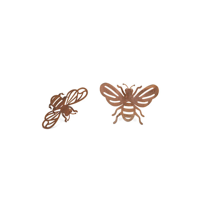 A.Fresco Pot Hanger 14cm Bee Corten Steel Ornament Yard/Patio Garden Decor Small Brown — image 2