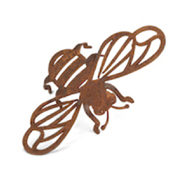 A.Fresco Pot Hanger 14cm Bee Corten Steel Ornament Yard/Patio Garden Decor Small Brown