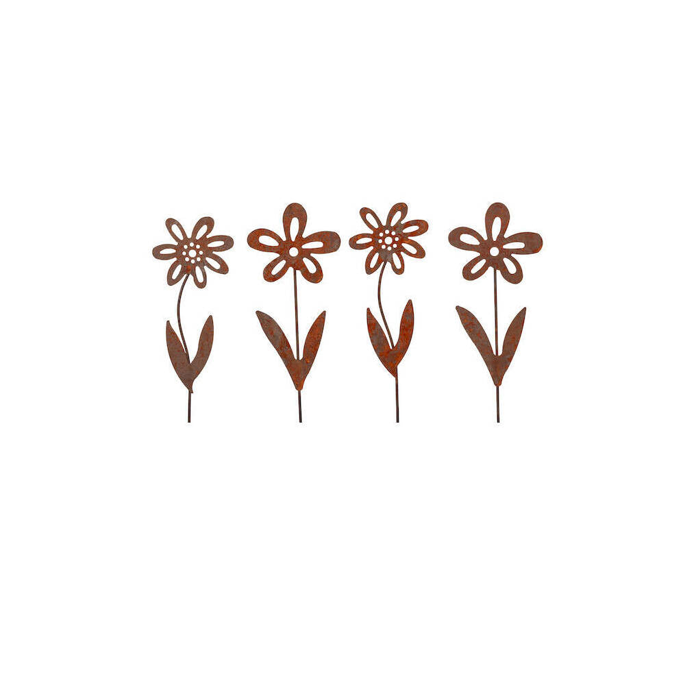 A.Fresco Forget Me Not Stake Rusted Metal Flower Home/Garden Display Decor 50x16cm Asstd — image 2