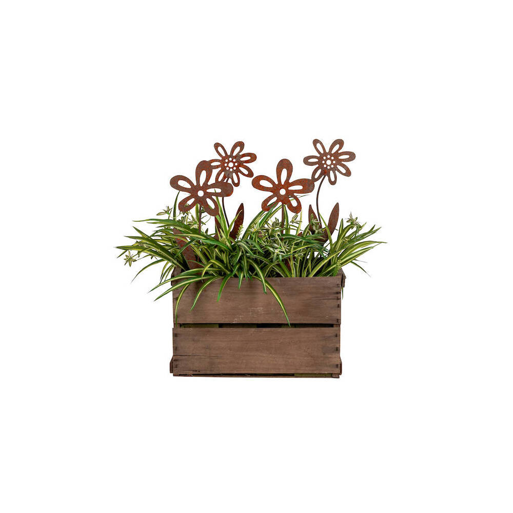 A.Fresco Forget Me Not Stake Rusted Metal Flower Home/Garden Display Decor 50x16cm Asstd — image 3