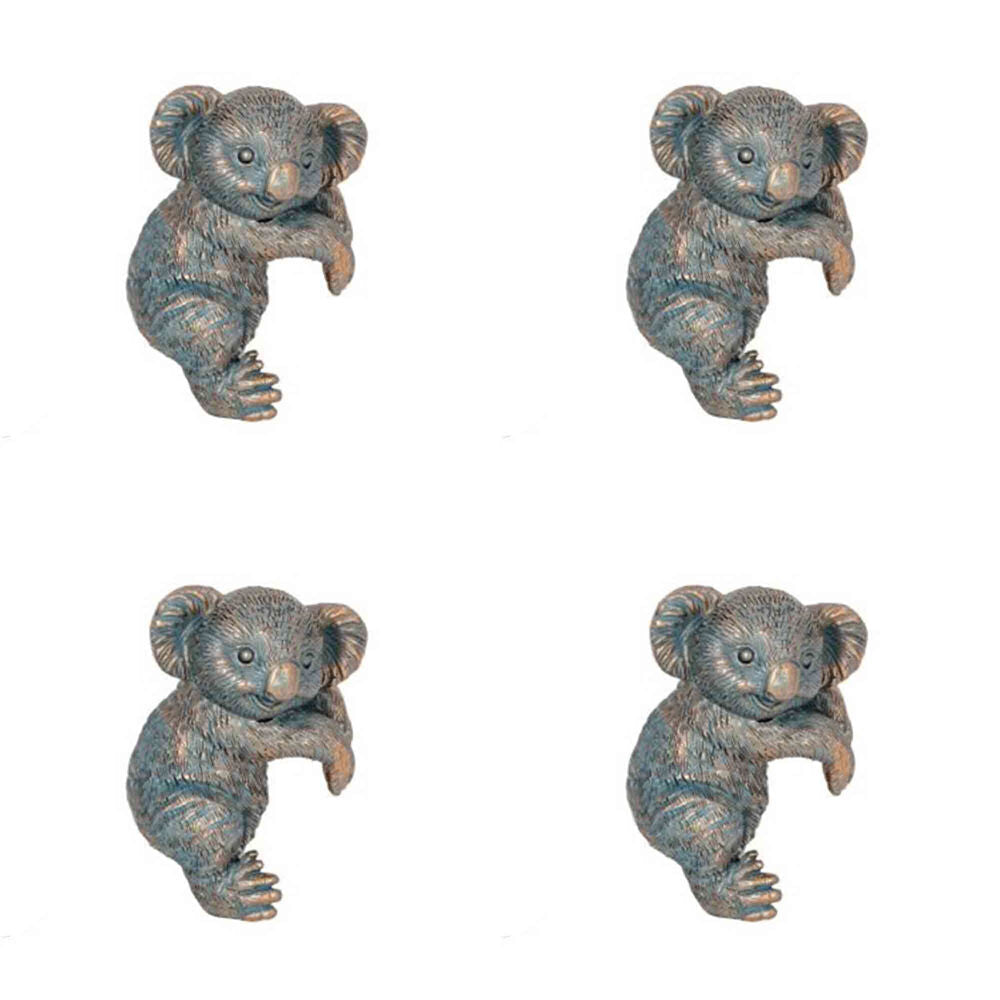 A.Fresco Polyresin Koala Planter Pot Sitter Ornament Aged Brass Assorted (4 Pack)