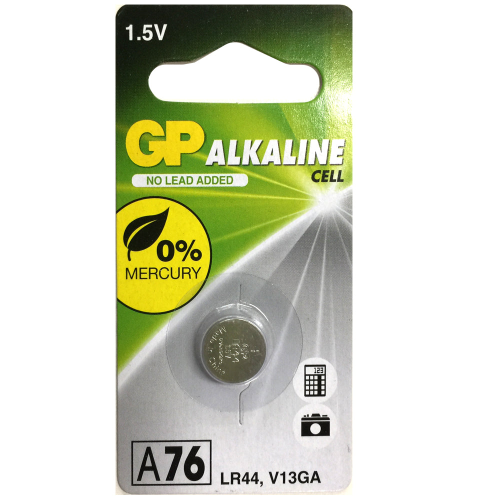 GP LR44 A76 V13GA 1.5V Alkaline Button Cell Batteries (3 Pieces) — image 2