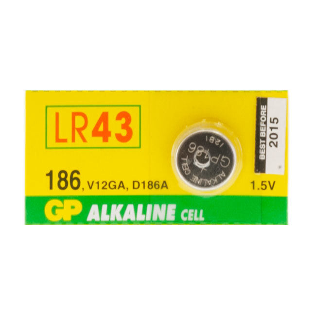 GP LR43/A86 Alkaline 70MAH 1.5V Battery Button Cell/Coin f/Hearing Aids/Toys (3 Pieces) — image 2