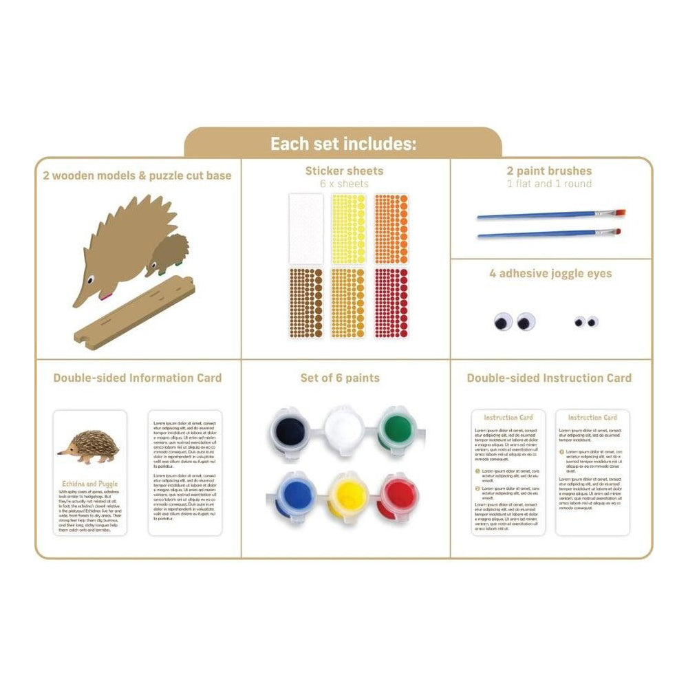 Australian Geographic Kids Toy Create Your Own Wooden Echidna and Puggle 3+ — image 2