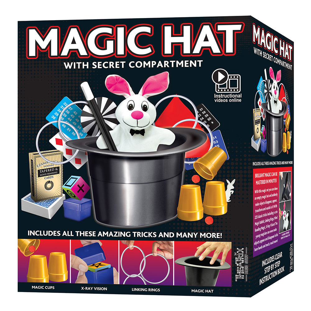 Ezama Magic Hat w/ Secret Compartment 225 Tricks Magician Show Set Kids 7y+