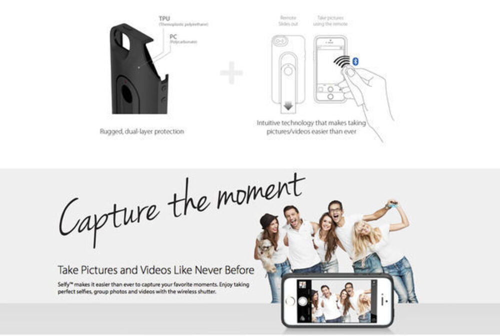 Iluv Selfy Case Selfie Wireless Bluetooth Remote Camera Shutter for iPhone 5S SE — image 3