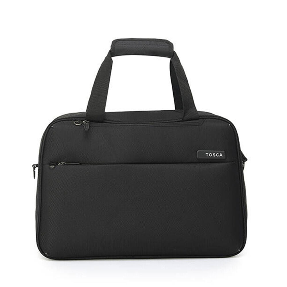 Tosca So-Lite Cabin Onboard Overnight Tote Bag Deluxe Jacquard Fabric — Black