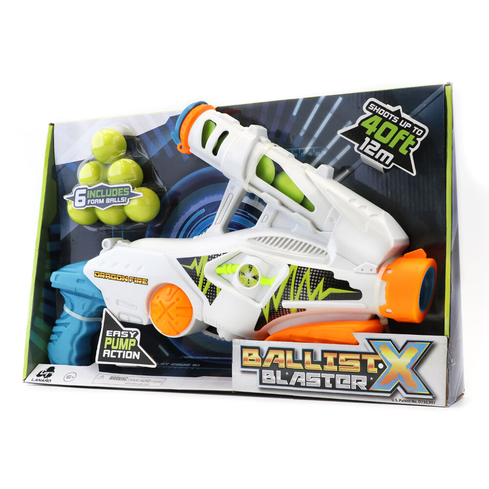 Ballist-X Dragon Fire Ball Blaster Kids Gun Outdoor Toy w/ 6 Foam Balls