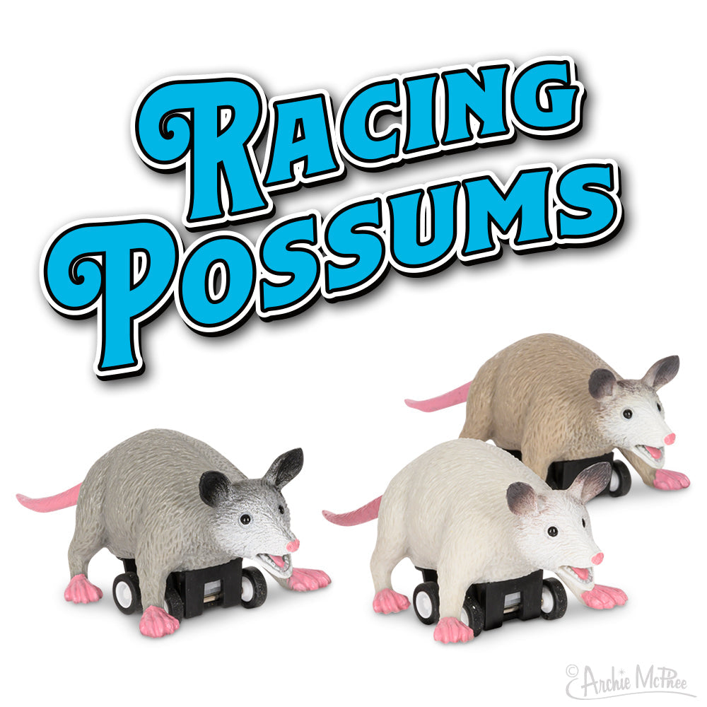 Archie Mcphee Pull Back 9.5cm Racing Possums Vinyl Plastic Toy 3y+ Assorted