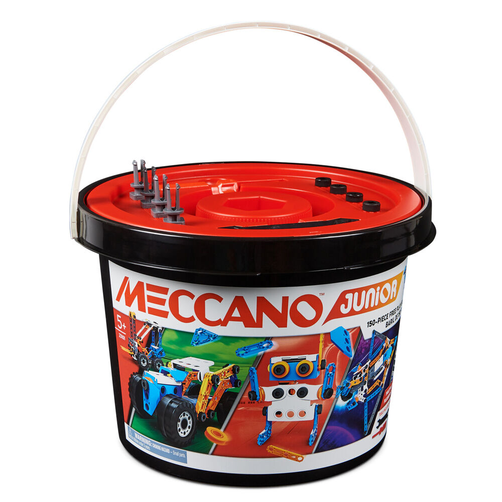 Meccano 150pc Junior Model Building Bucket Set Toy Kit Kids — image 3