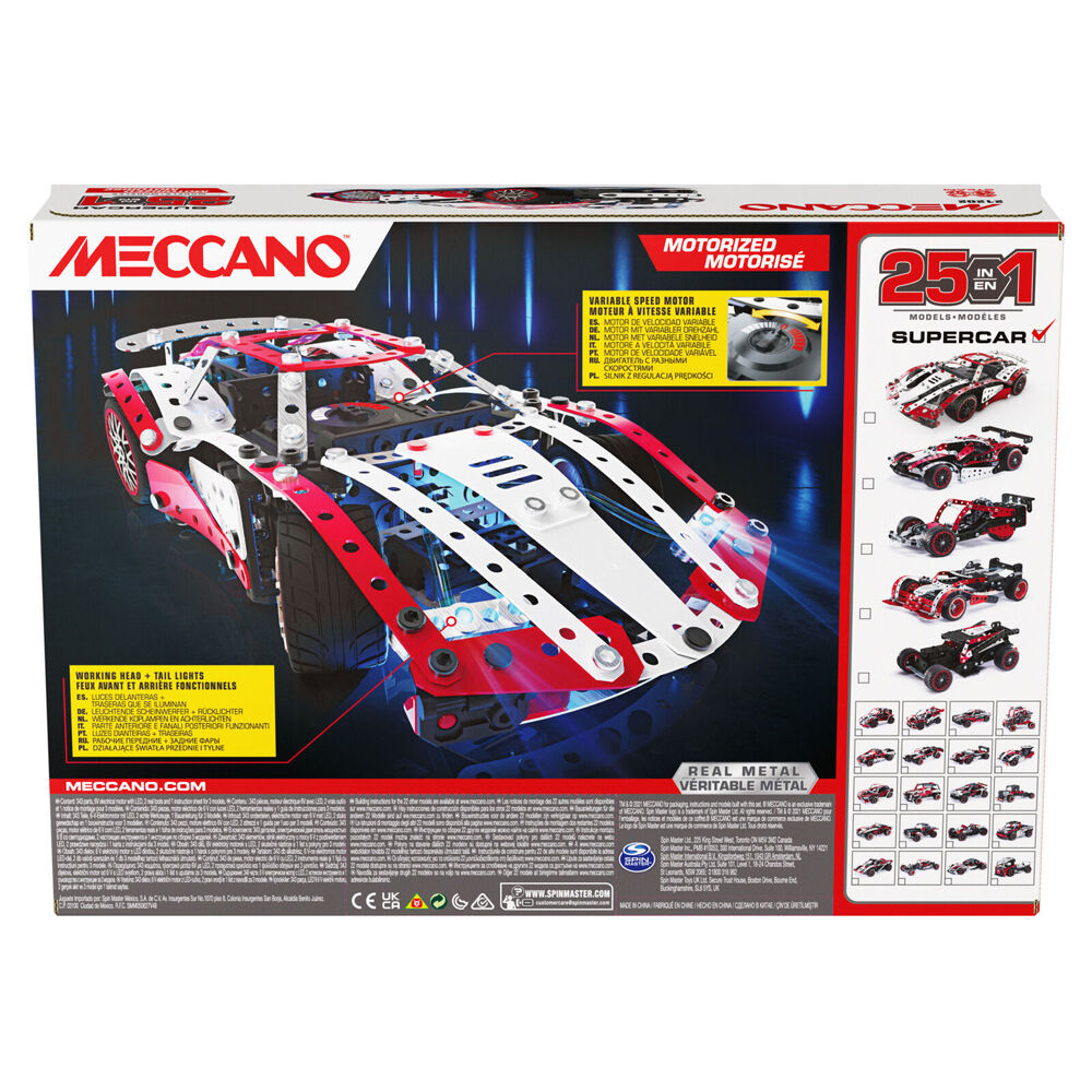Meccano 25-in-1 Multi Model Supercar Building Set 10Y+ (347 Pieces) — image 3