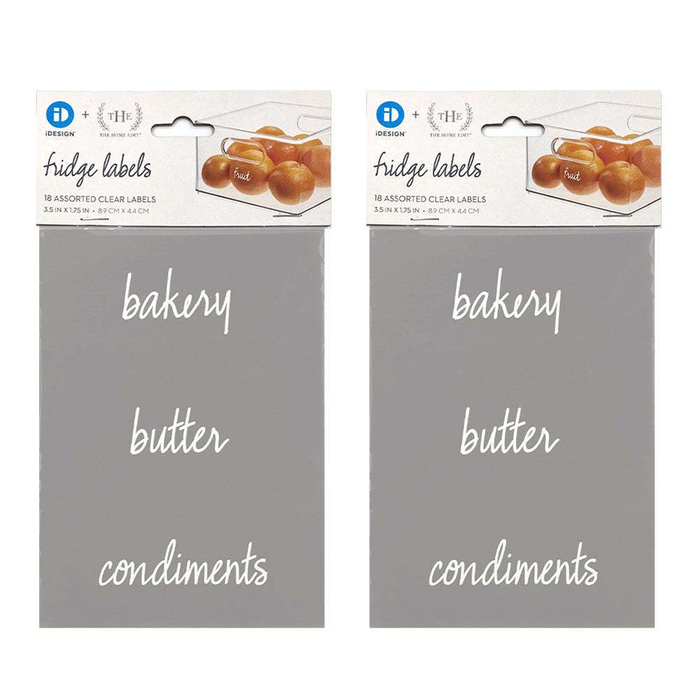 Idesign The Home Edit Refrigerator/Fridge Food/Drink Labels Clear Assorted (36 Pack)