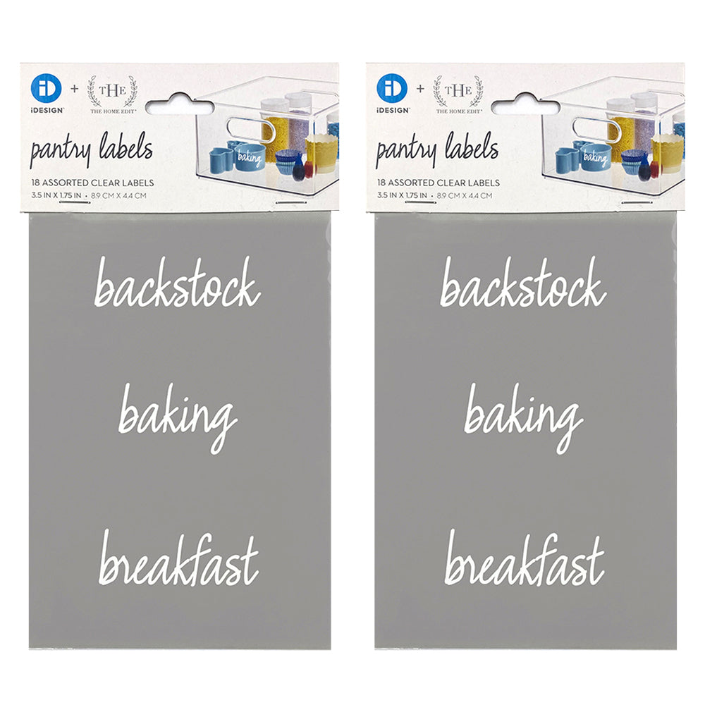 Idesign The Home Edit Pantry/Dry Goods Organiser Labels Set Clear Assorted (36 Pack)