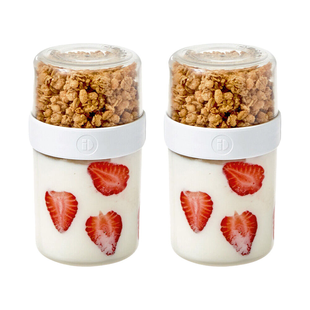 Idesign Fresh Stack N Snack Double Sided Pantry Food Container Clear Medium (2 Pack)