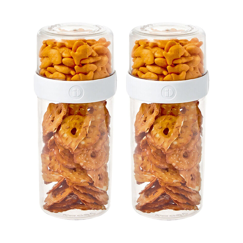 Idesign Fresh Stack N Snack Double Sided Pantry Food Container Clear Large (2 Pack)