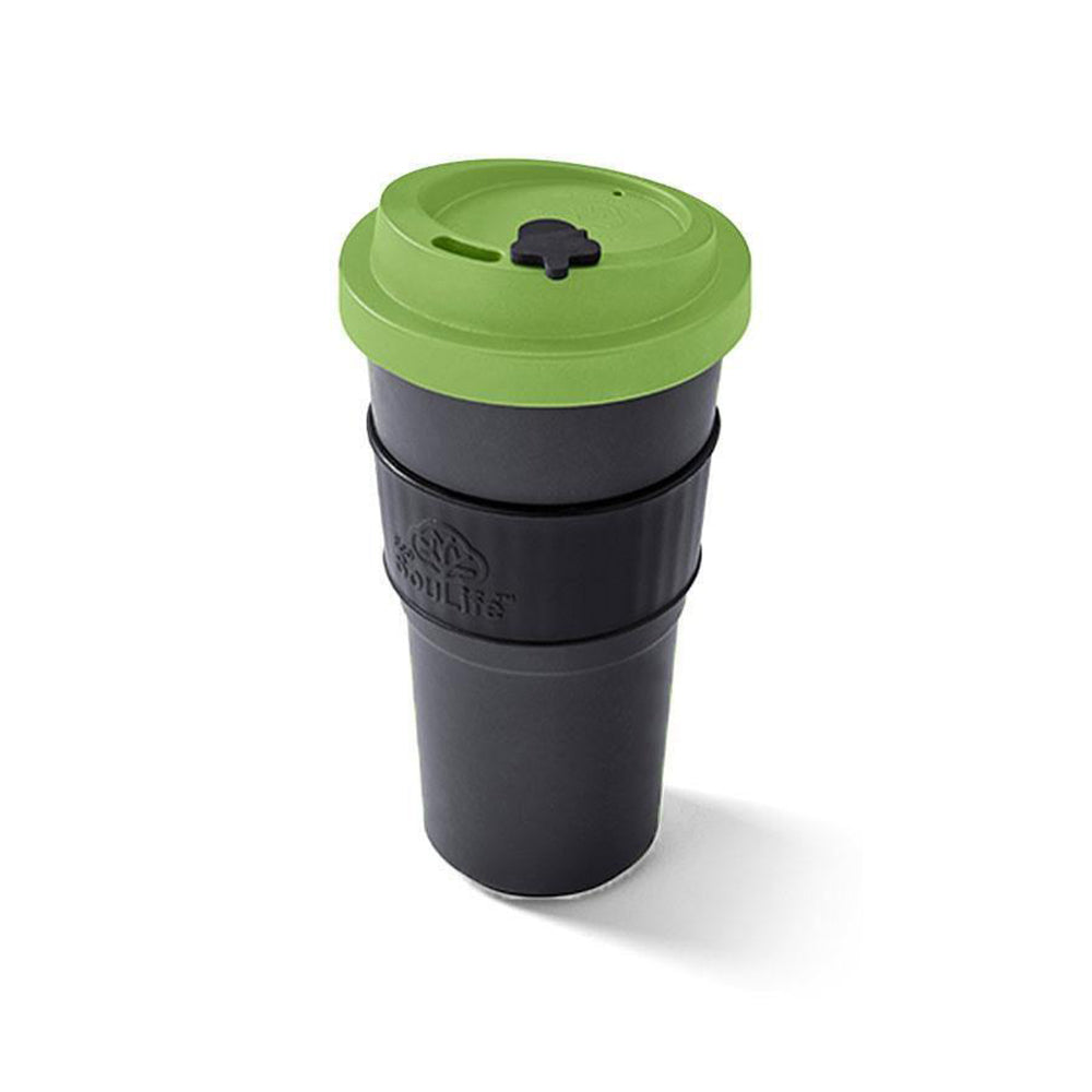 Eco Soulife All Natural Bio Sip 585ml Reusable Coffee Cup w/Lid Lime/Grey