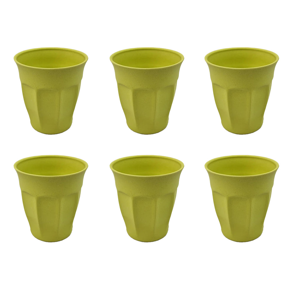 Eco Soulife EcoSouLife Bamboo Reusable Cafe Latte Standard Beverage Drinkware Lime 235ml (6 Pieces)