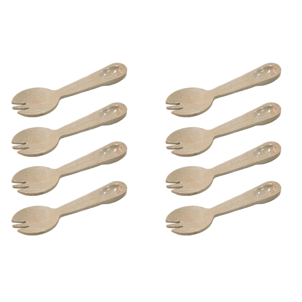 Eco Soulife 4pc EcoSouLife Reusable Rice Husk Soul Spork Dining Utensil Meal Cutlery Set (2 Pack)