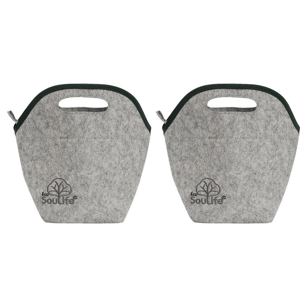 Eco Soulife EcoSouLife Reusable Insulated Keep Temp Bag/Lunchbag Storage w/ Handle Grey (2 Pack)