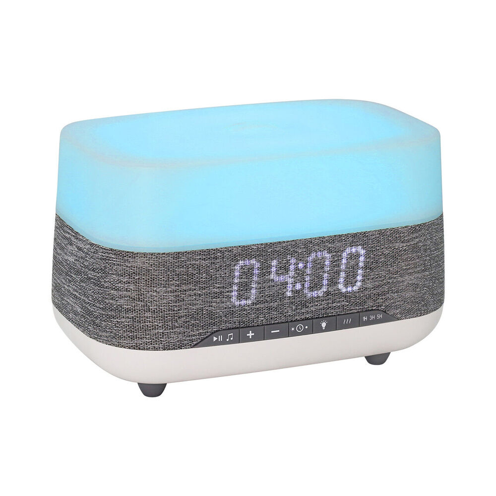 Laser 18.5cm Ambient Diffuser Clock Radio w/ Bluetooth Speaker & LED Light