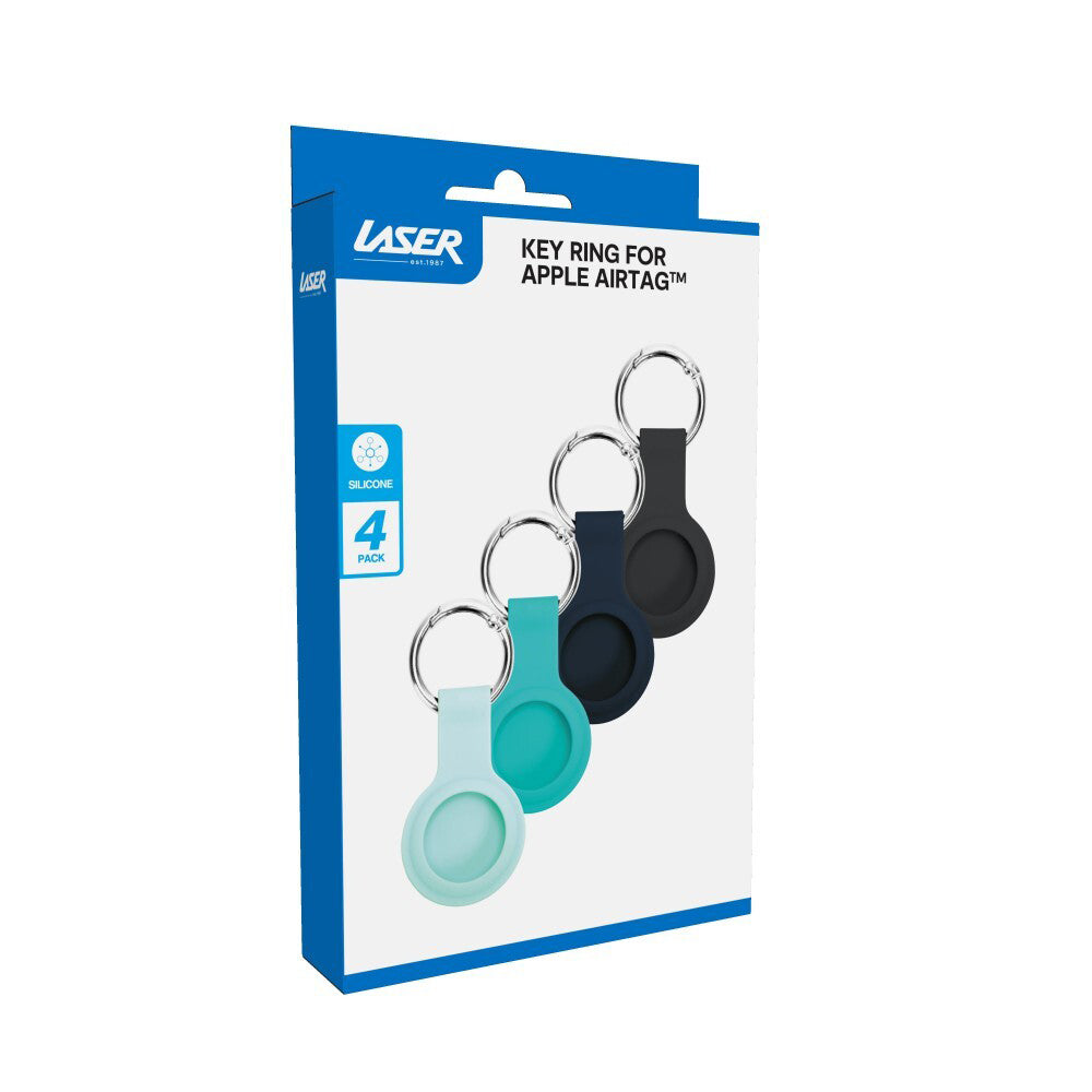 Laser Silicone Key Ring Holder/Protector Case For Apple AirTag Dark Pastels (4 Pack) — image 5