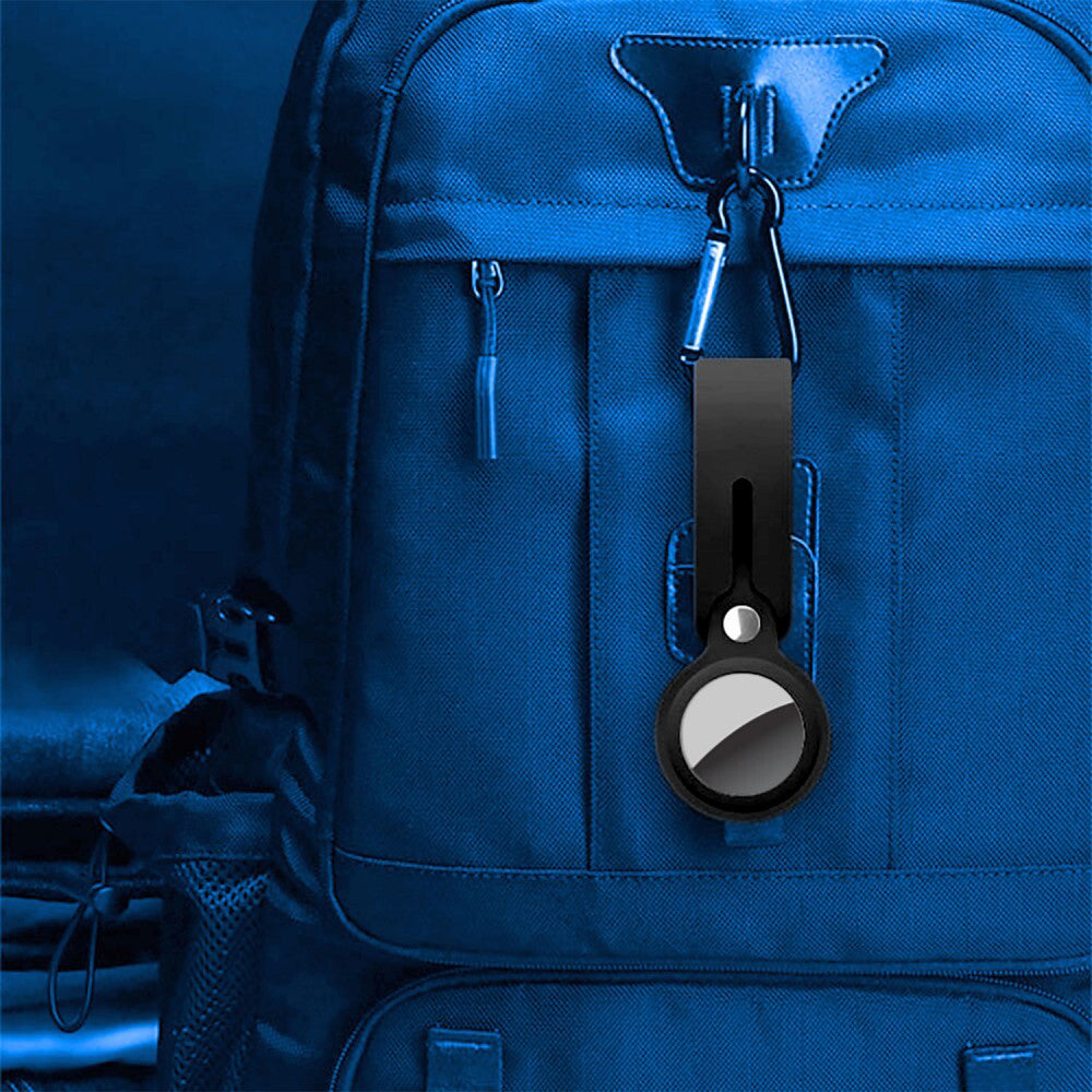 Laser Hanging Silicone Suitcase Luggage Holder Storage Loop Apple AirTag Black — image 2